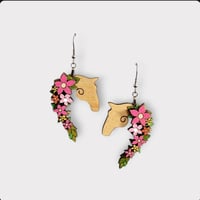 Image 5 of 3D Floral Horse Earring 