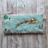 Image 4 of "Christmas Themed" Small Quilted Zipper Bag