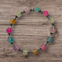 Image 3 of Colorful Beaded Bracelet an Earring Set