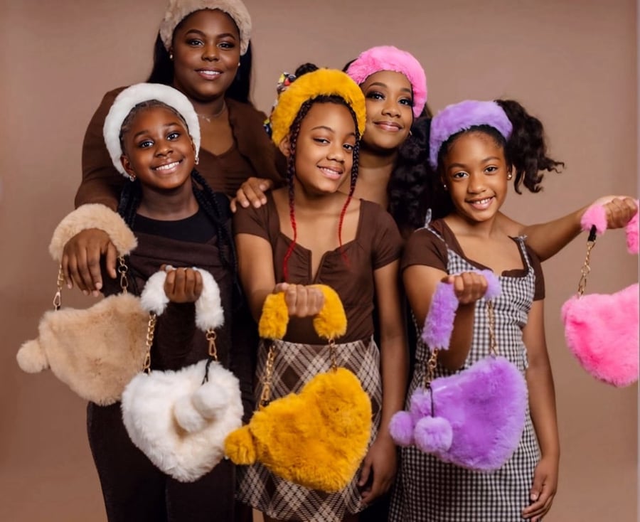 Image of Large fur Headband and Handbag Set 