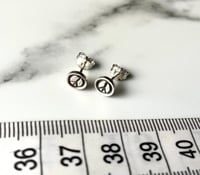 Image 4 of Handmade Peace Sign Stud Earrings Sterling Silver 925