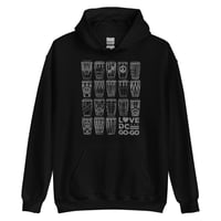 Image 2 of LOVE DC GOGO "CONGO PATTERNS" Unisex Hoodie Dark Gray Text (see color options)