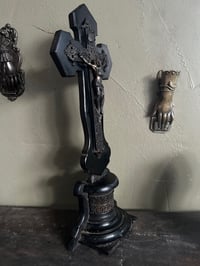 Image 3 of Christ sur croix, bois noirci, époque Napoleon III, XIXème siècle 
