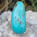 Image 4 of XL Campitos Turquoise Handmade Sterling Silver Statement Ring 