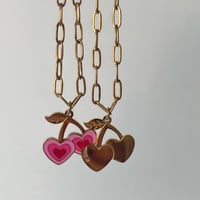 Image 2 of Cherry 🍒 Heart 🤍 necklace 