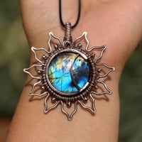 Image 1 of Large Sun&Moon/Moonflower Pendant 💙