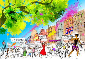 The march leaving Hyde Park