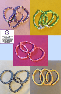 5 different types of clay beads bracelets * 7 inches * 🌇
