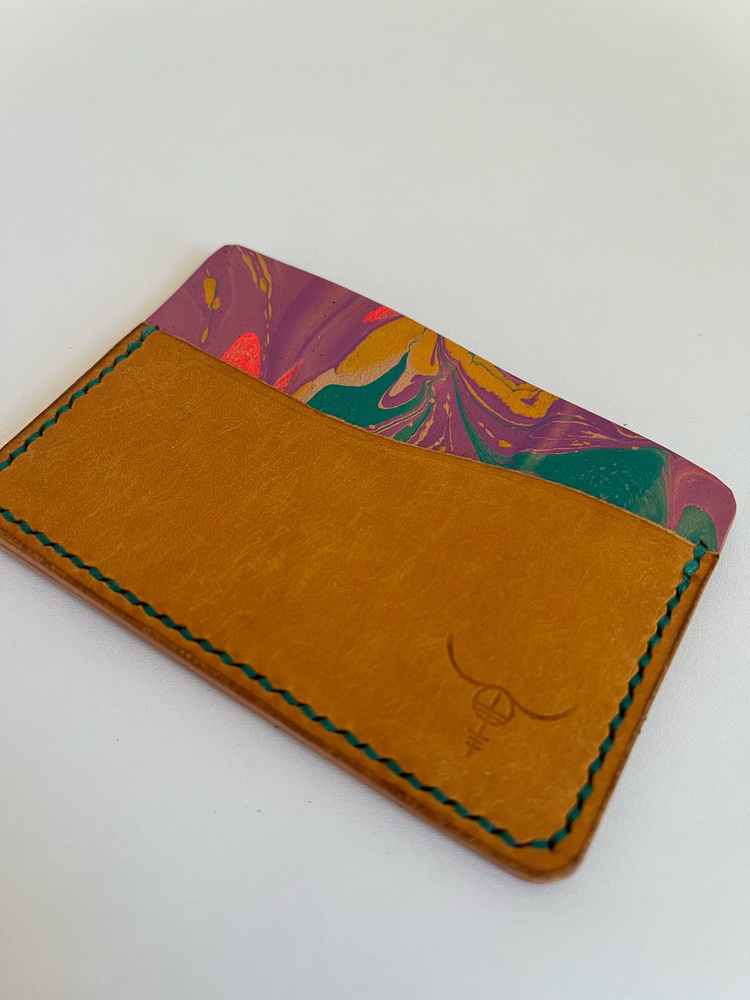 Image of Yellow Pueblo/Purple Marbled Horizontal Cardholder 
