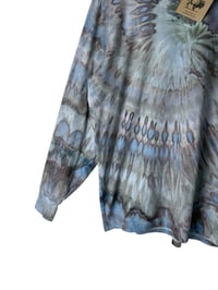 Image 4 of L Unisex Adult Soft Long Sleeve Tee in Stone Spiral Ice Dye