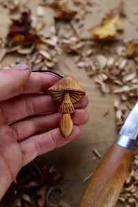Image 5 of Parasol Mushroom Pendant Necklace 