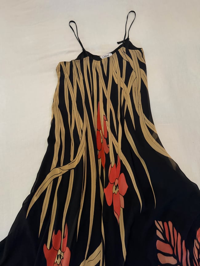 Chloé Lagerfeld silk galaxy dress maxi bohemian gown 