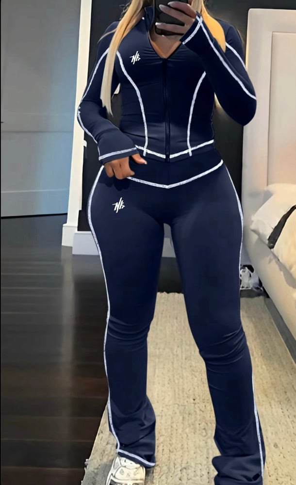 Image of NFA-Two-Piece Striped Zip-Up Set 