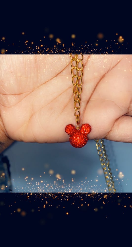 Image of Gold Mickey mouse necklace