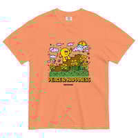 Image 5 of Peace + Happiness (Full color) Unisex garment-dyed heavyweight t-shirt