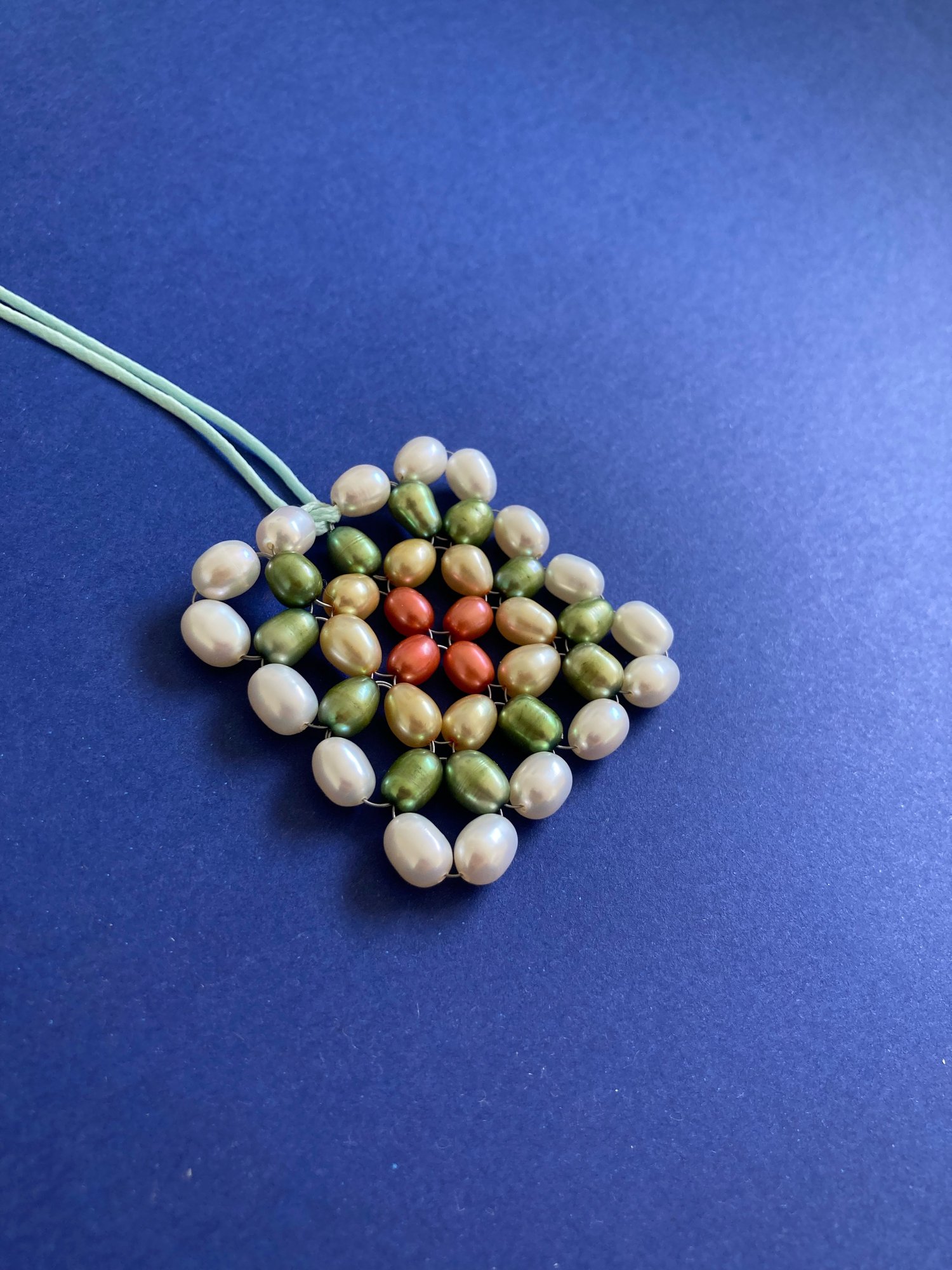 Image of Pearl crochet pendant VI