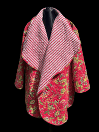 Image 1 of Coral Floral & Stripes Jacket