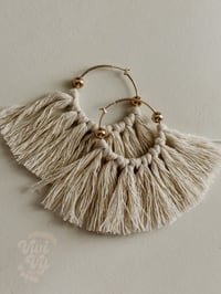 Image 2 of RTS Macrame Fringe Earrings -#3