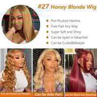 Image 5 of #27 Honey Blonde Human Hair Straight Wig
