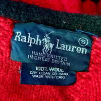 Image 12 of Polo Ralph Lauren Red Cardigan Sweater Small