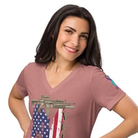 Image 4 of Women’s Veteran relaxed v-neck t-shirt