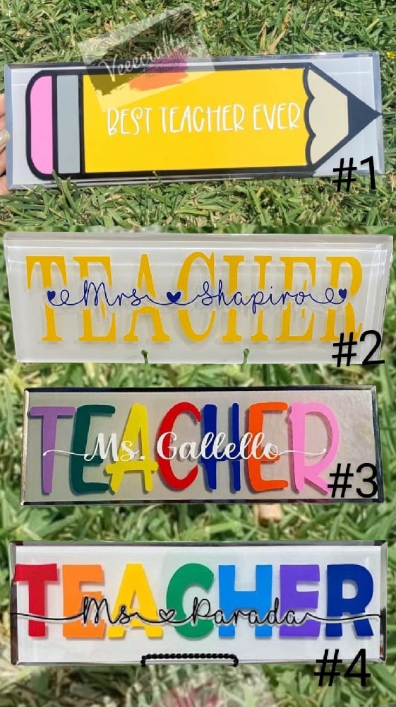 Image of ✏️🍎teacher tile plaque