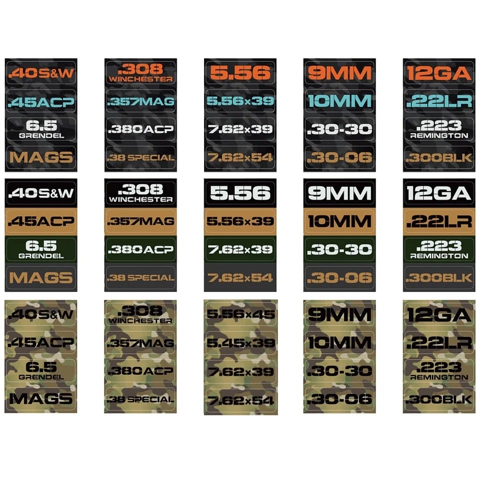 Image of 20pc CALIBER ID STICKERS