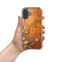 Image 11 of Baroque Goth Inspired Gold and Orange Textured Floral Look Clear Case for iPhone®