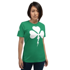 Image of Shamrock Lightning Bolt Green Womens T-Shirt