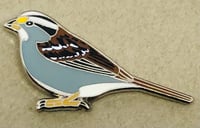 Image 2 of White-throated Sparrow - September 2021 - UK Birding - Enamel Pin Badge