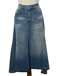 Image 1 of  Victoria Beckham Asymmetrical Hem Denim Skirt