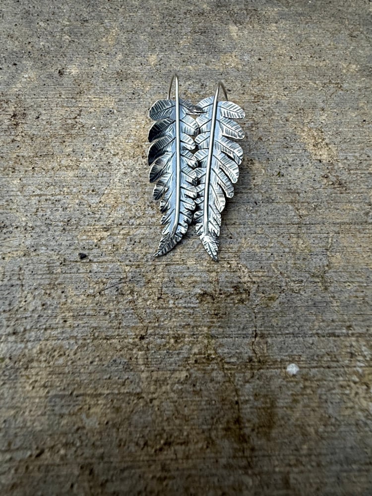 Image of Sterling Cinnamon Fern Earrings