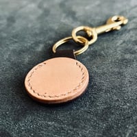 Image 2 of The Round Key Fob - Brown & Tan (patch)