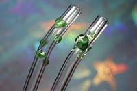 Image 12 of Borosilicate Glass Straws with Metallic Green Limited Edition Color
