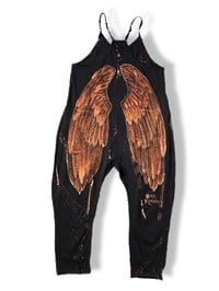 Image 1 of “EARTH ANGEL” CUSTOM BLEACH PAINTED OVERSIZED ROMPER SMALL