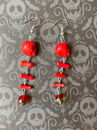 Image 4 of Crimson Skeleton Earrings