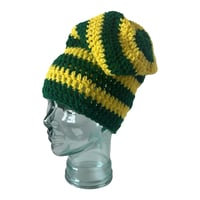 Image 3 of Green and Yellow Slouchy Beanie