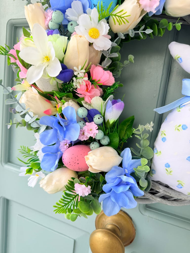 Image of 35cm Wicker Floral Bunny 