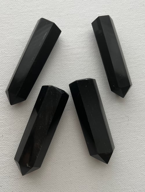 Image of BLACK ROSES II • THIN • Obsidian Lariat