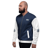 Image 4 of Unisex Bomber Jacket navy/white