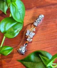 Silver Dangle Bead with Ladybug, Butterfly & Citrine