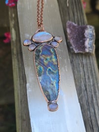 Image 2 of Electroformed labradorite and moonstone necklace 10
