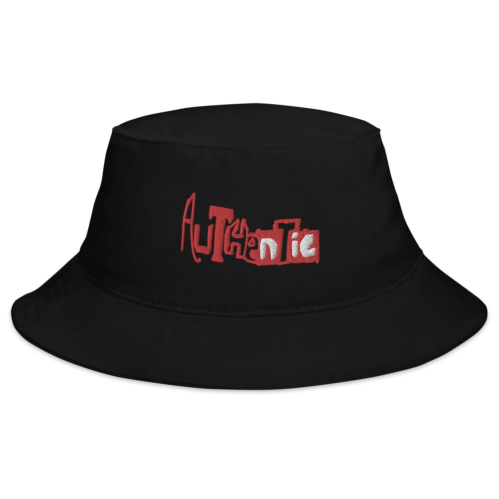 Image of AUTHENTIC Black  Bucket Hat (Red)
