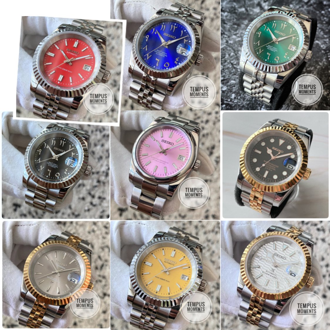 Seiko Mod Datejust blue Dial Model Perfect Combination 36