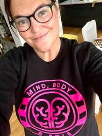 Image 1 of Mind Body & Sole Logo Black/Pink Sweatshirt