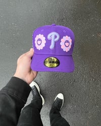 Image 5 of LAVENDER BRIM PURPLE PHILADELPHIA PHILLIES CUSTOM FITTED CAP