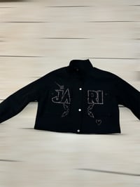 Image 1 of Black Cut Rhinestone Jacket
