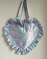 Image 4 of Pastel Floral Satin Heart Bag 🩵💕