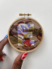 Image 1 of Original Secret Alphabet Embroidery Artwork - “E” (Floral Tapestry)