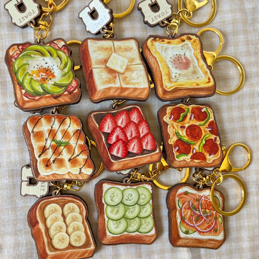 Image of Wooden Toast Keychain Blind Bag